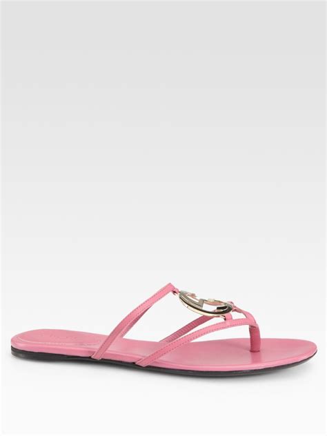 pink gucci thong sandals